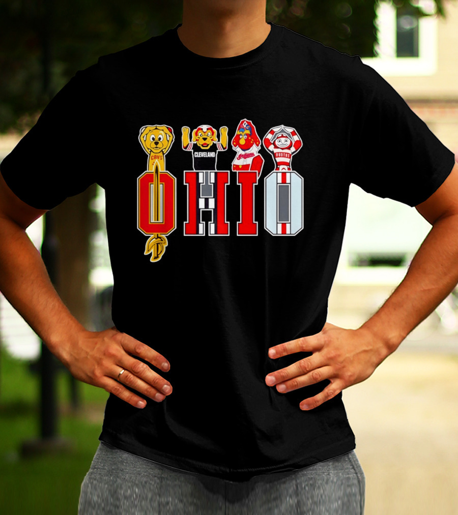 Ohio Sports Teams Cavaliers Browns Buckeyes Cardinals Logos T-Shirt