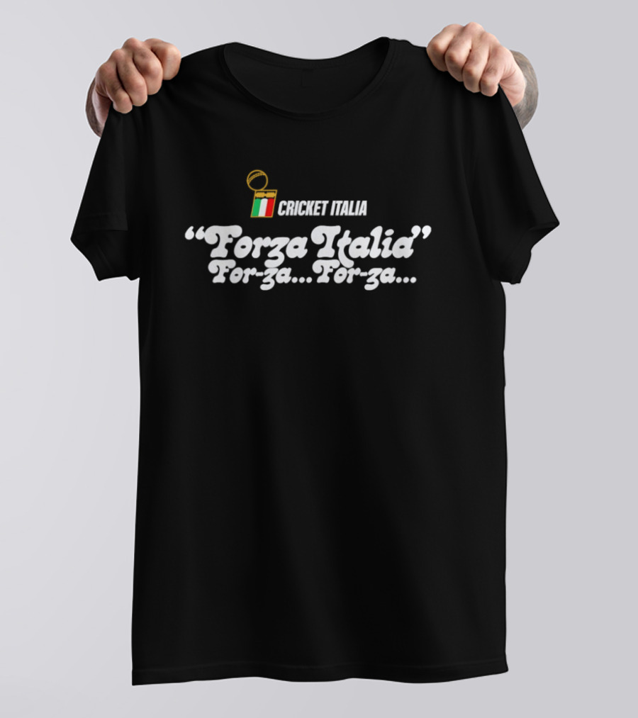 Cricket Italia Forza Italia Forza Forza Italian Flag T-Shirt
