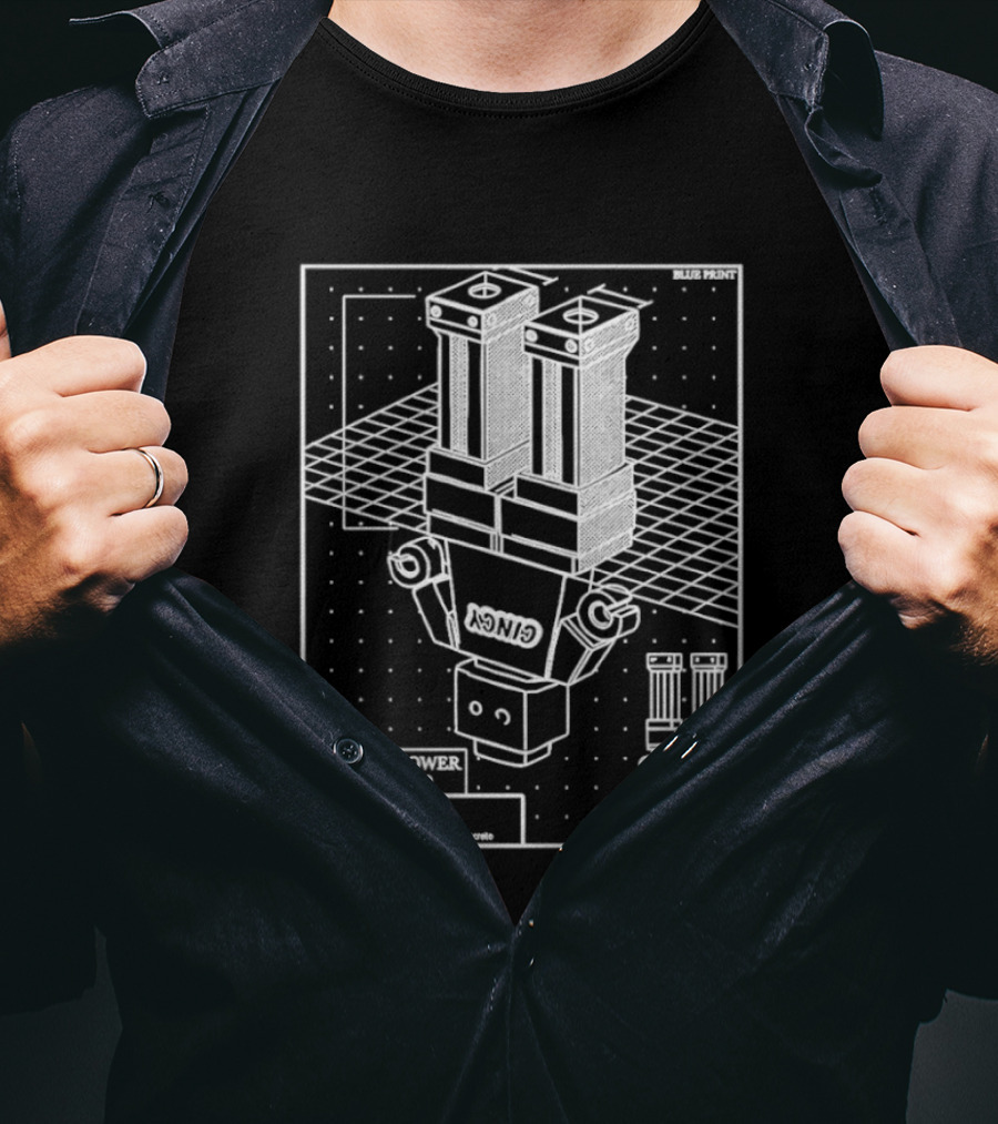 Crosley Tower Blueprint Cincinnati Ohio Robot Schematic T-Shirt