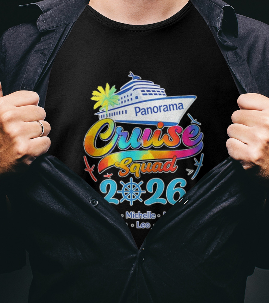 Panorama Cruise Squad 2026 Family Vacation Ashley Nick Michelle Jackie Chris Nico Ella Leo Jacob T-Shirt