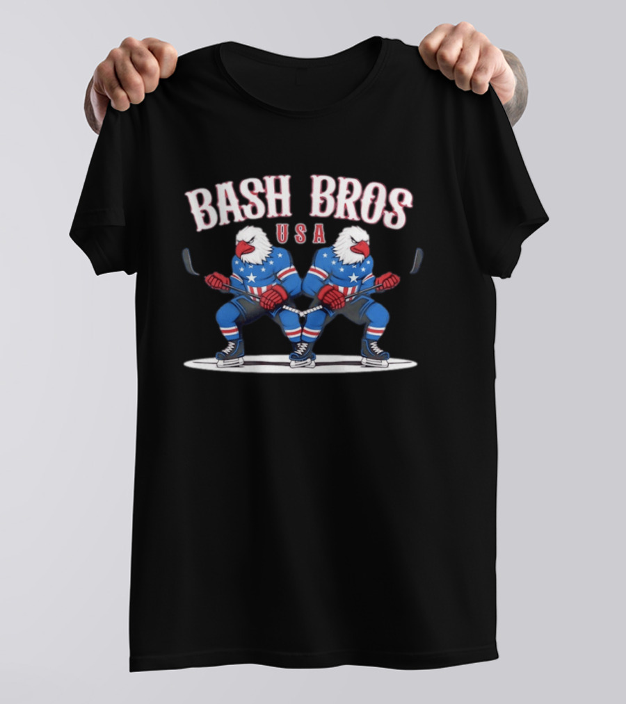 Bash Bros USA Double American Eagles Hockey T-Shirt