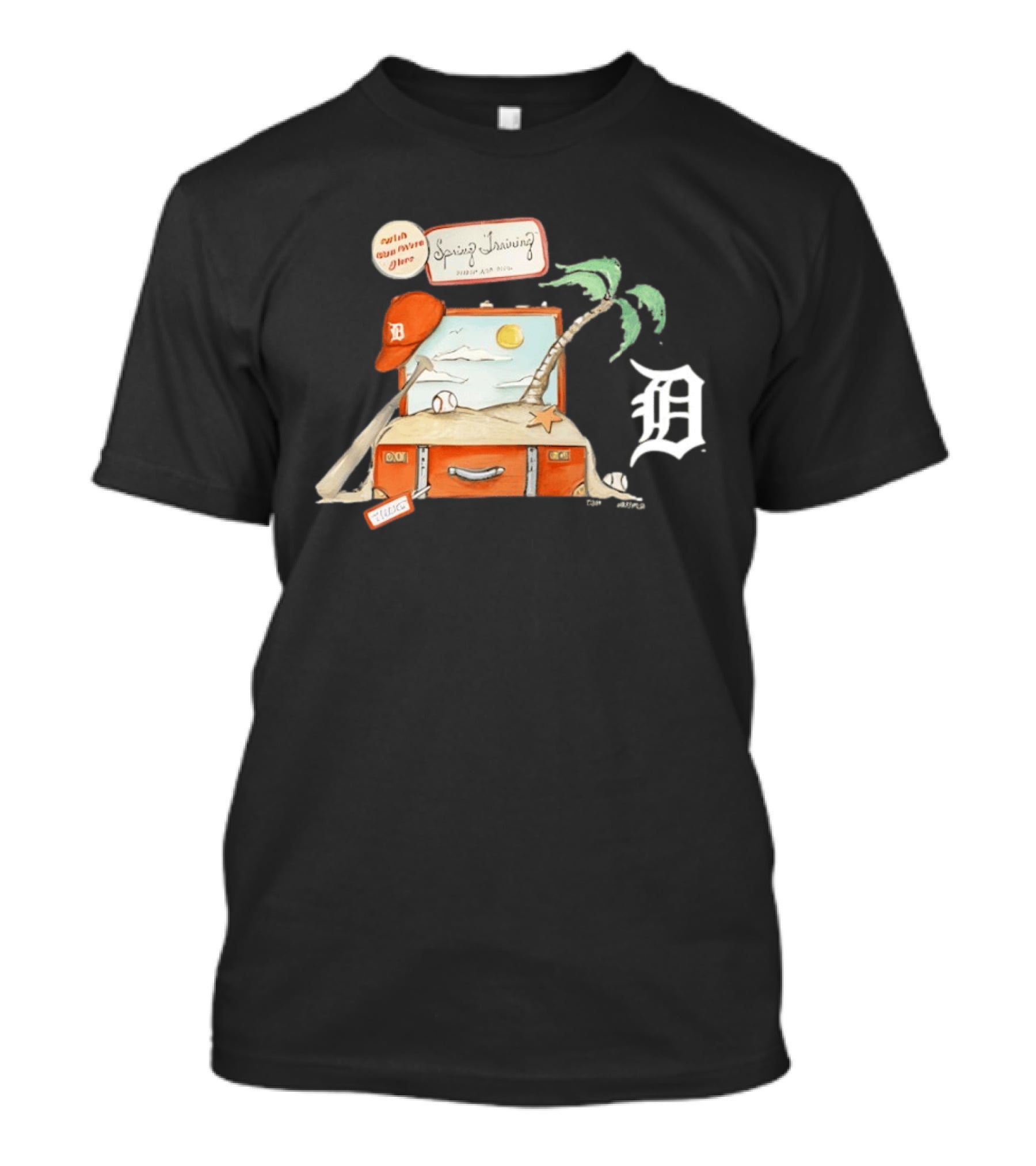 Detroit Tigers Tiny Turnip 2026 Spring Training Palm Tree Baseball Vintage Suitcase T-Shirt