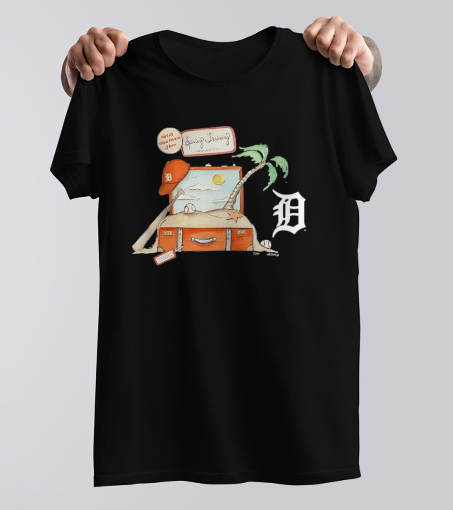 Detroit Tigers Tiny Turnip 2026 Spring Training Palm Tree Baseball Vintage Suitcase T-Shirt