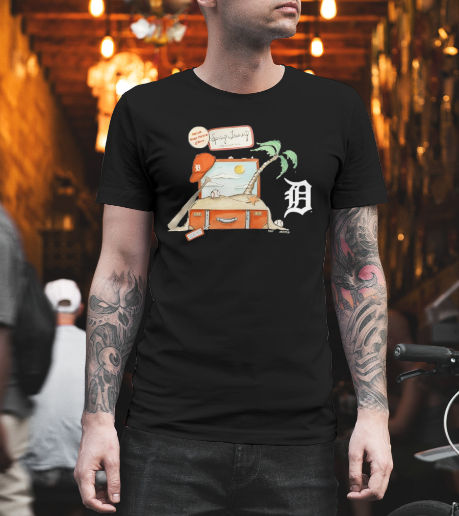 Detroit Tigers Tiny Turnip 2026 Spring Training Palm Tree Baseball Vintage Suitcase T-Shirt