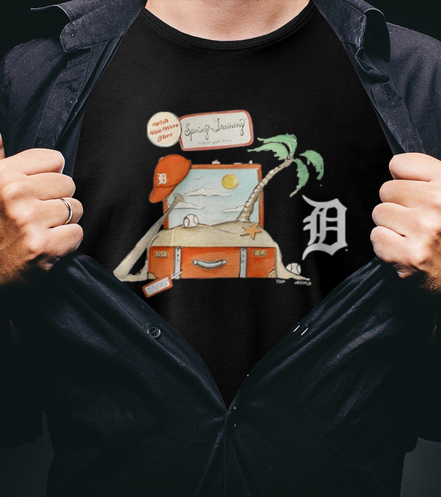 Detroit Tigers Tiny Turnip 2026 Spring Training Palm Tree Baseball Vintage Suitcase T-Shirt