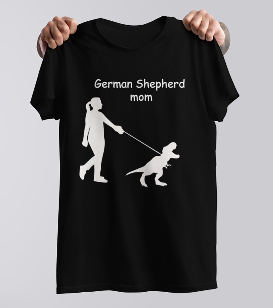 German Shepherd Mom Dinosaur Walking T-Shirt