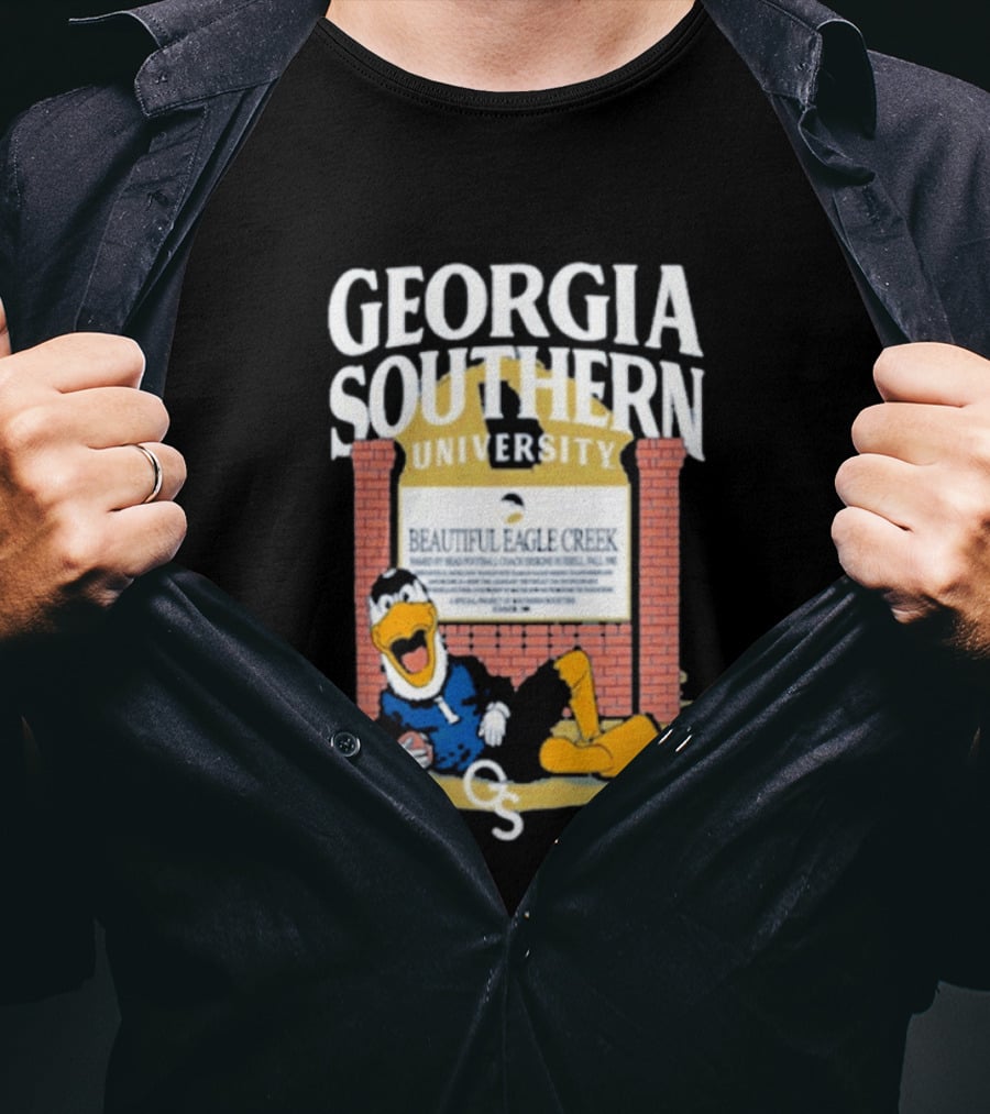 Georgia Southern University Beautiful Eagle Creek Mascot Relaxing Brick Sign T-Shirt