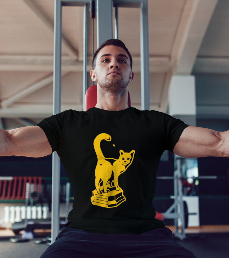 Catastrophe Cat Trophy Black Yellow Star Award T-Shirt