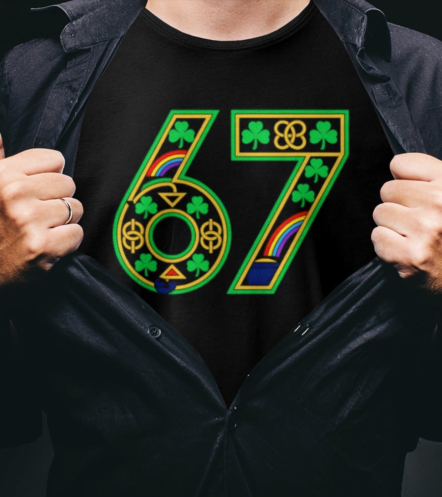 Celtic 67 Shamrock Irish Clover St Patrick's Day Rainbow T-Shirt