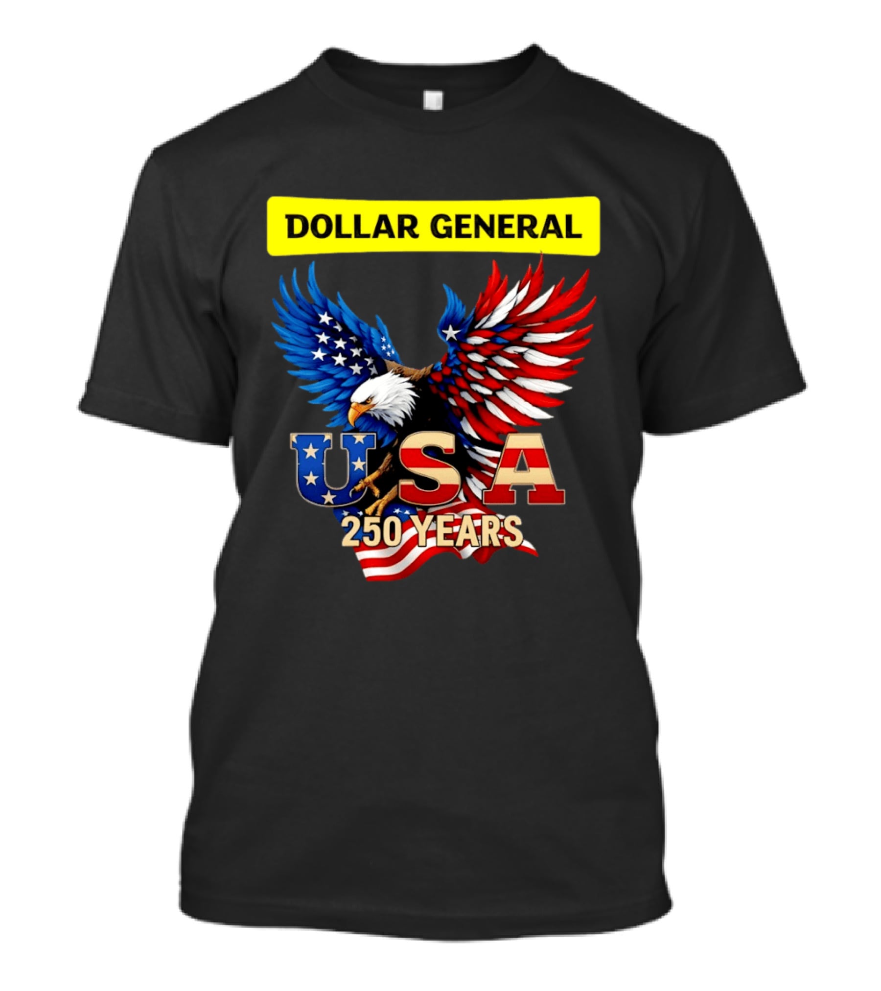 Dollar General Eagle USA 250 Years Of America Flag T-Shirt