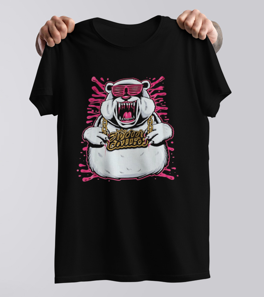 Electric Callboy Band Polar Bear Bling Sunglasses And Gold Chain T-Shirt