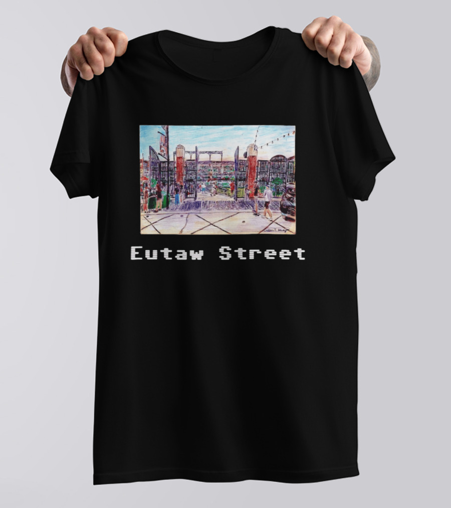 Eutaw Street Camden Yards Baseball Stadium Entrance Scene T-Shirt