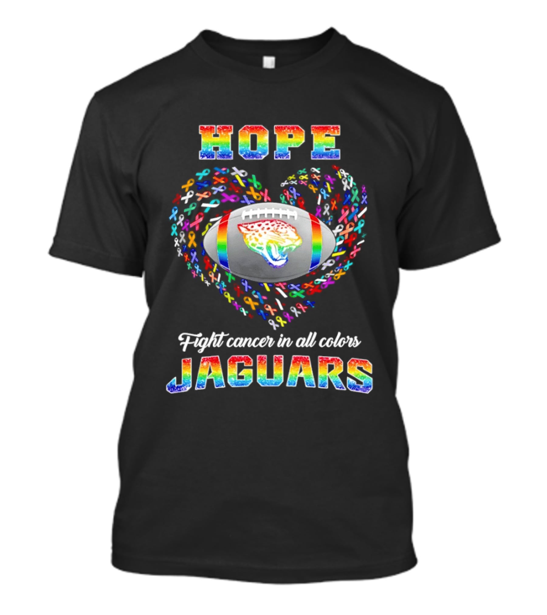 Hope Jaguars Rainbow Fight Cancer In All T-Shirt