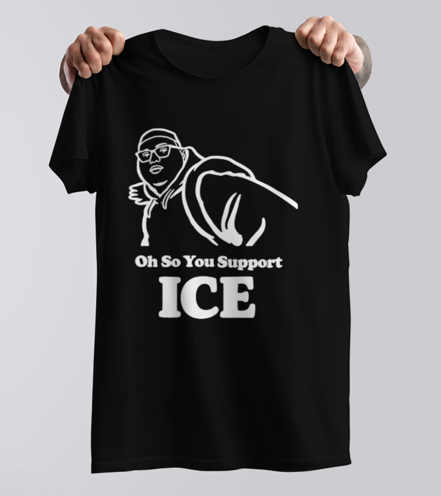 Illinois Punching Nazis Kid Oh So You Support ICE Bold Stencil T-Shirt