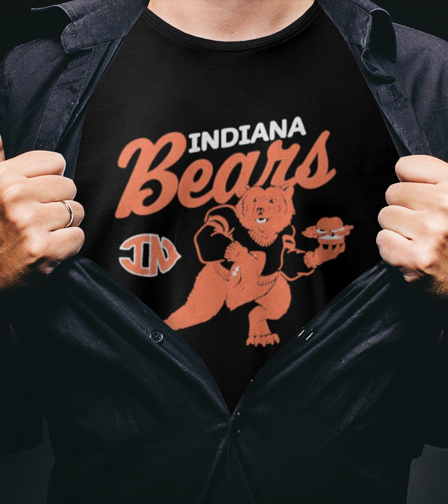 Indiana Bears Football Cartoon Bear ND Monogram T-Shirt