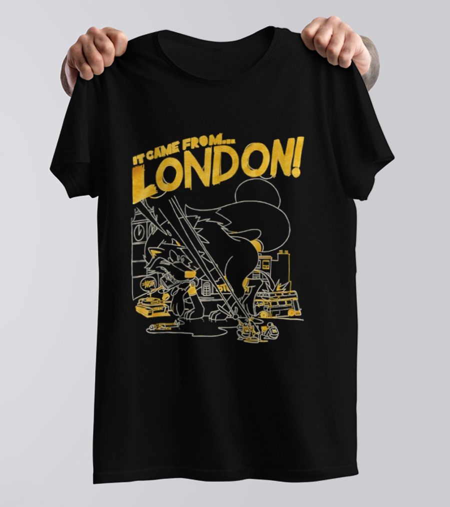 It Came From London Monster Scene With Big Ben T-Shirt