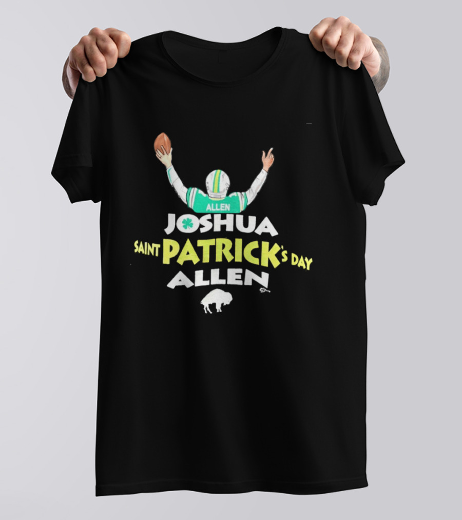 Joshua Saint Patrick's Day Allen Football Celebration With Shamrock And Buffalo T-Shirt