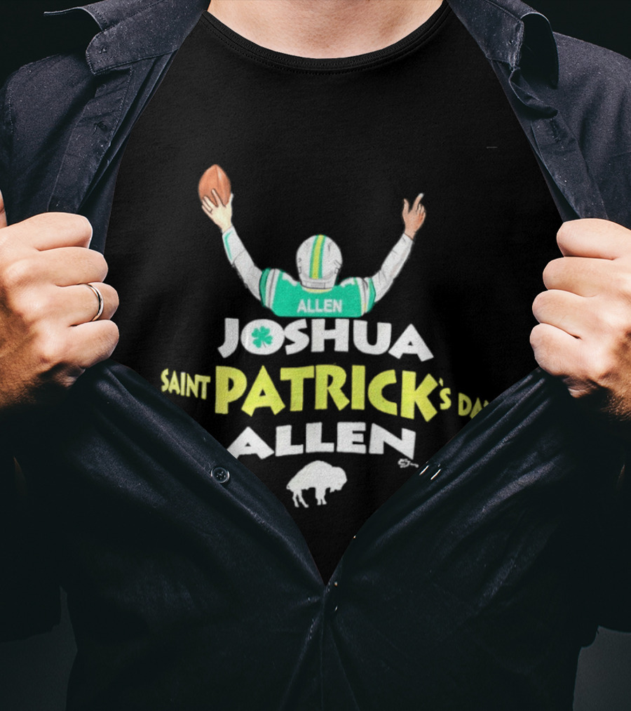 Joshua Saint Patrick's Day Allen Football Celebration With Shamrock And Buffalo T-Shirt
