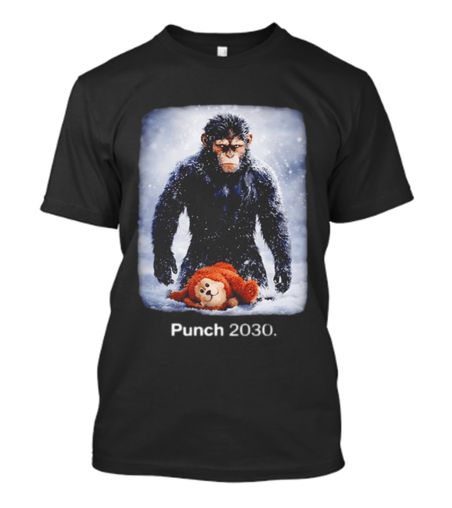 Punch 2030 Ape With Toy Snow Scene T-Shirt