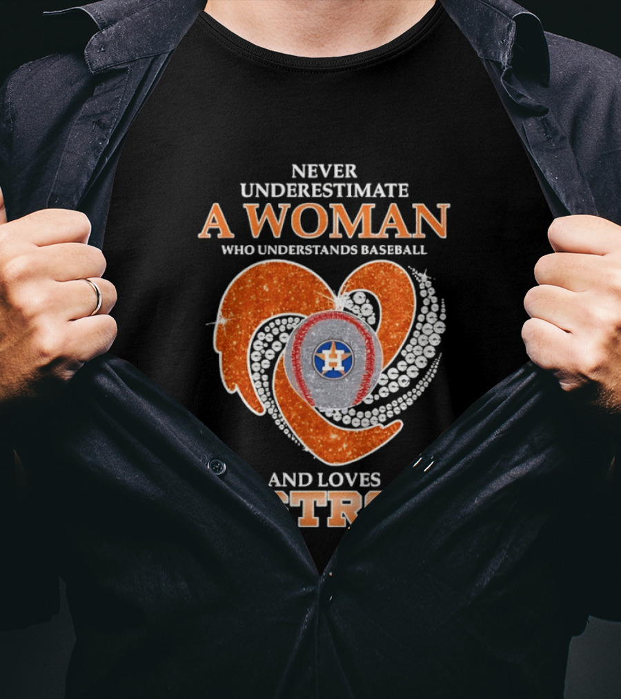 Never Underestimate A Woman Who Understands Baseball And Loves Astros T-Shirt