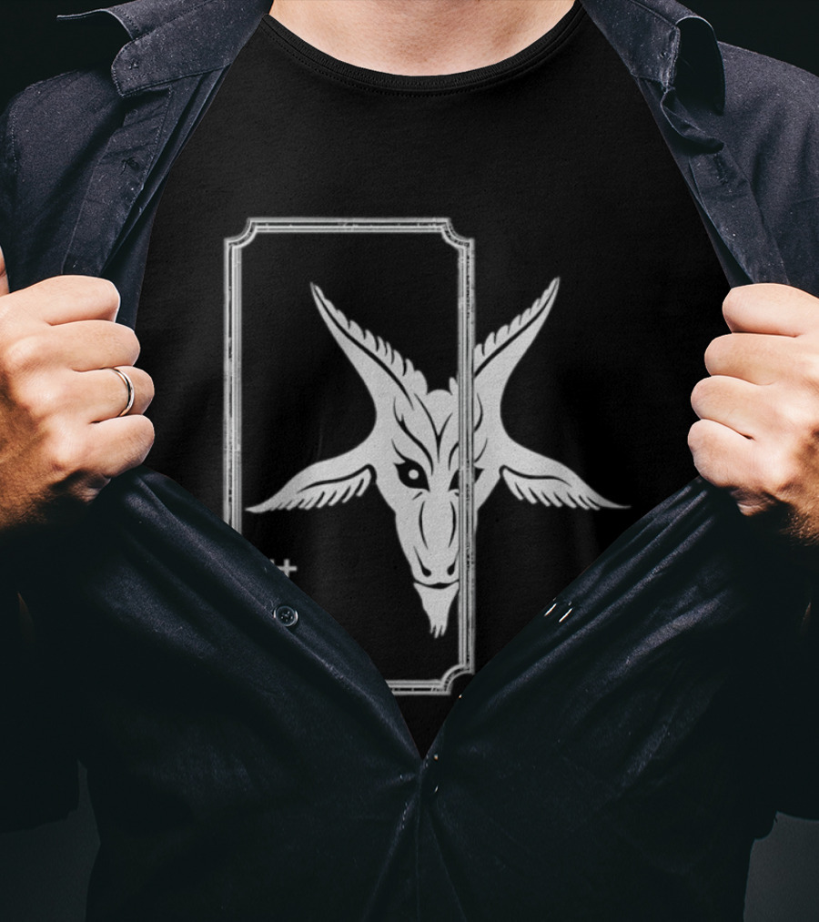 Satan Baphomet Kanji Goat Head T-Shirt