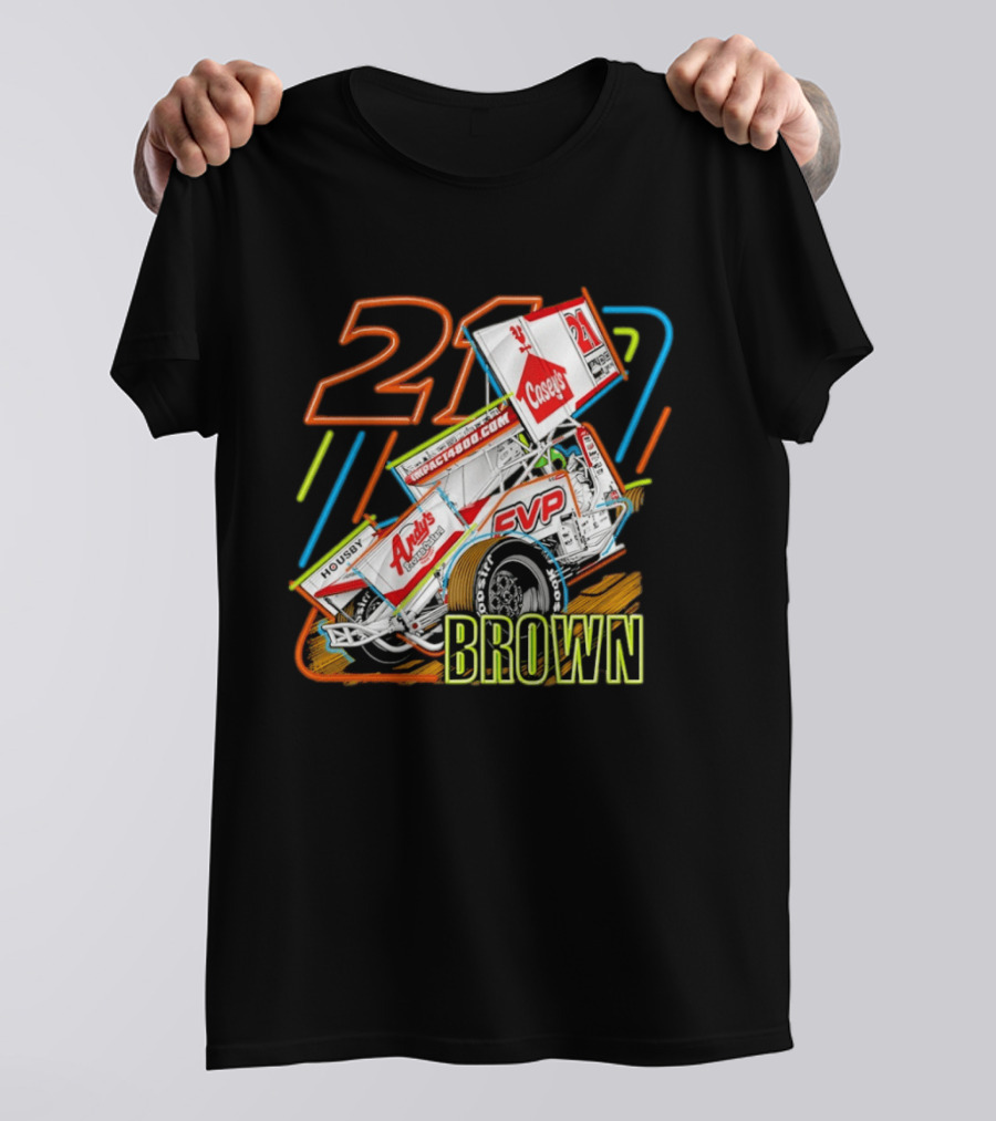 Sprint Car 21 Brown Andy's Casey's Impact 4800 Racing T-Shirt