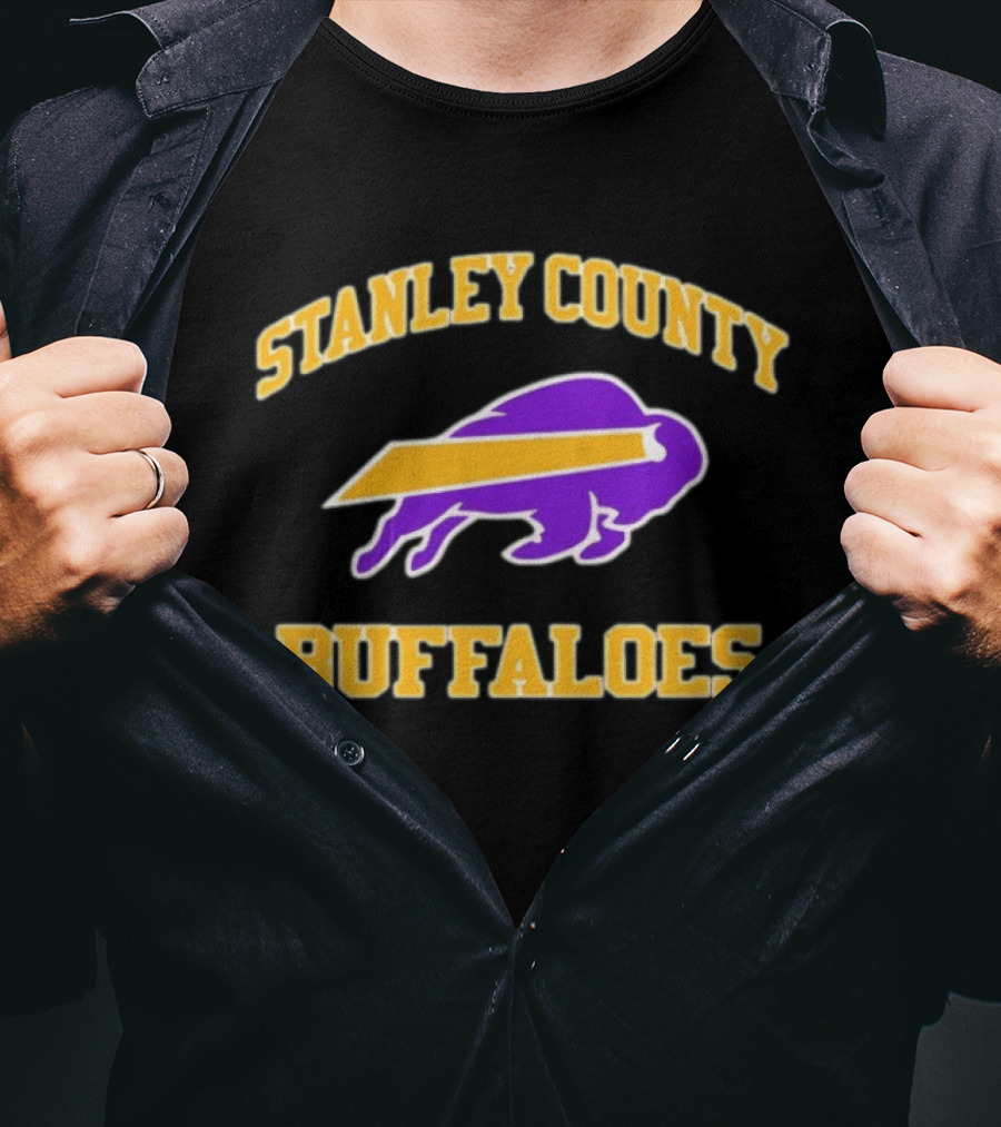 Stanley County Buffaloes Purple And Gold T-Shirt