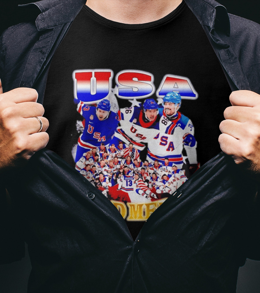 USA Gold Medal Team Vintage Bootleg Throwback T-Shirt