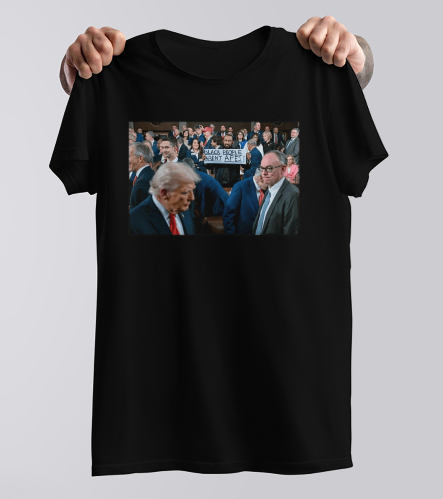 Trump Event Protest Sign Black People Aren't APES T-Shirt