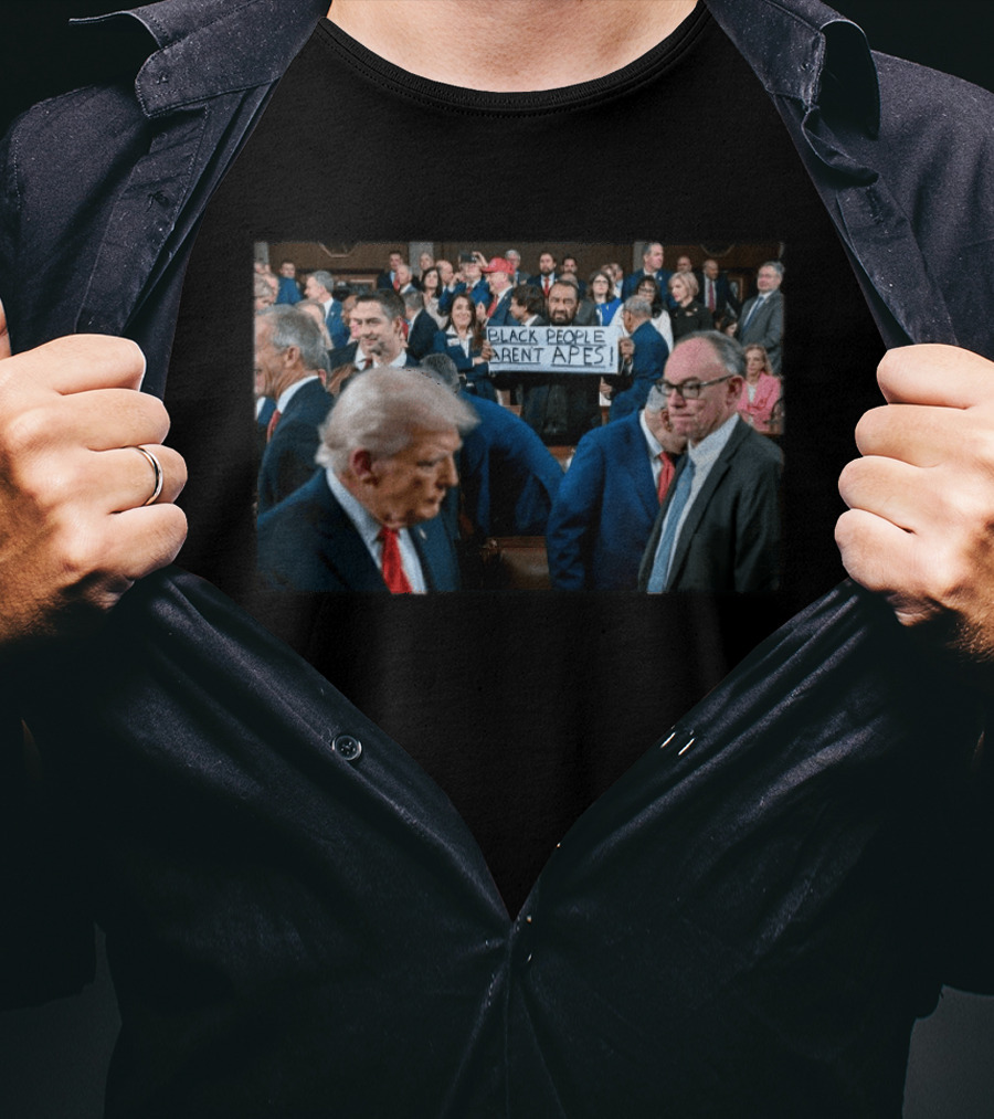 Trump Event Protest Sign Black People Aren't APES T-Shirt