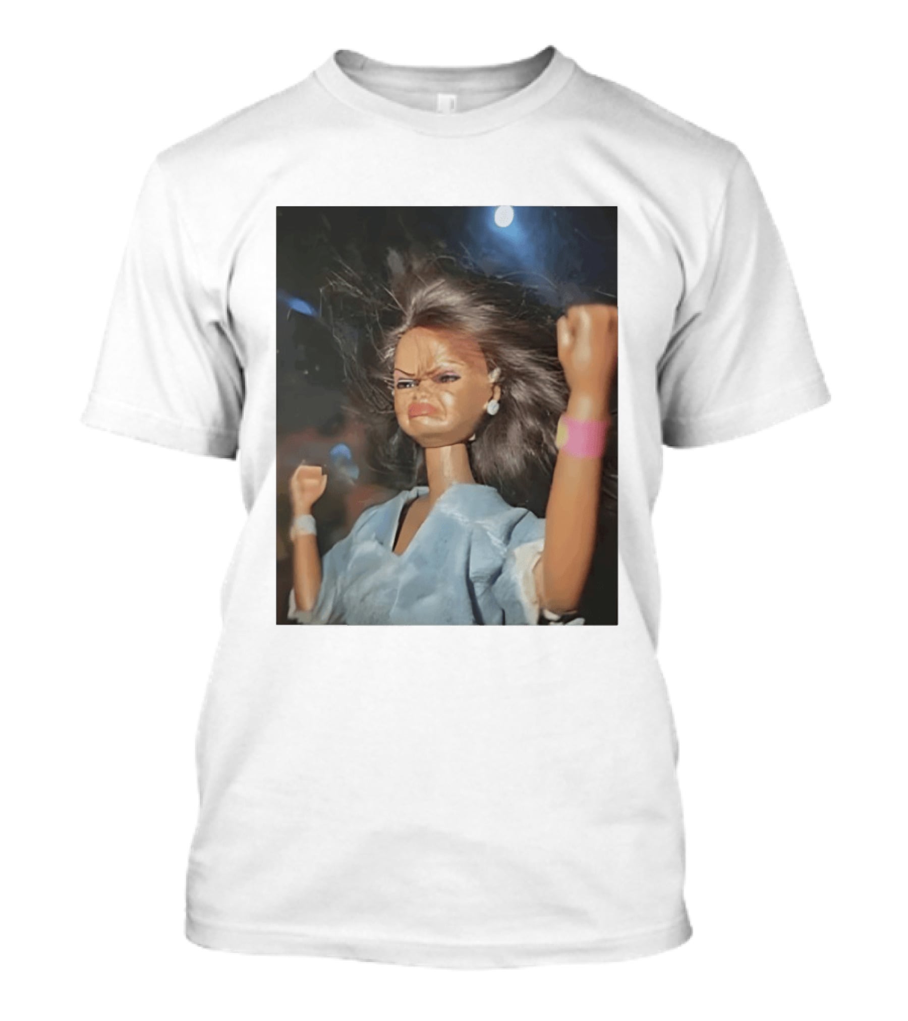 Doll Face Meme Angry Expression Toy Figure T-Shirt