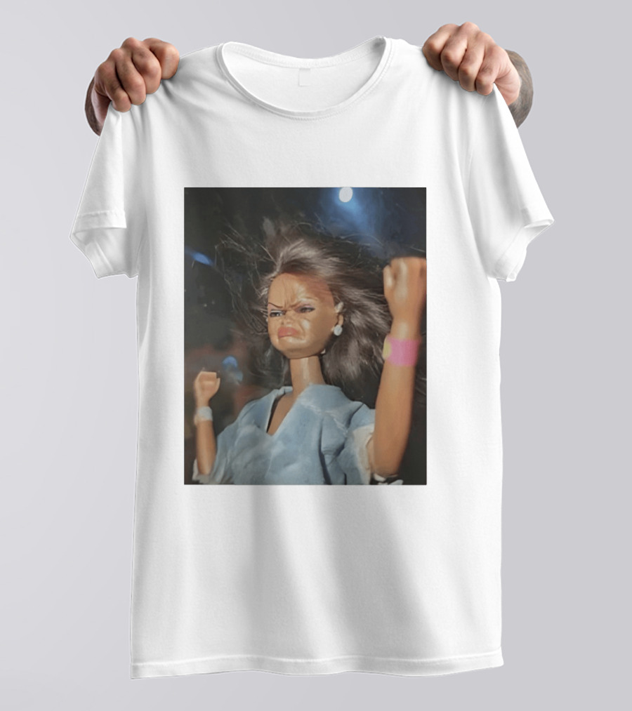 Doll Face Meme Angry Expression Toy Figure T-Shirt