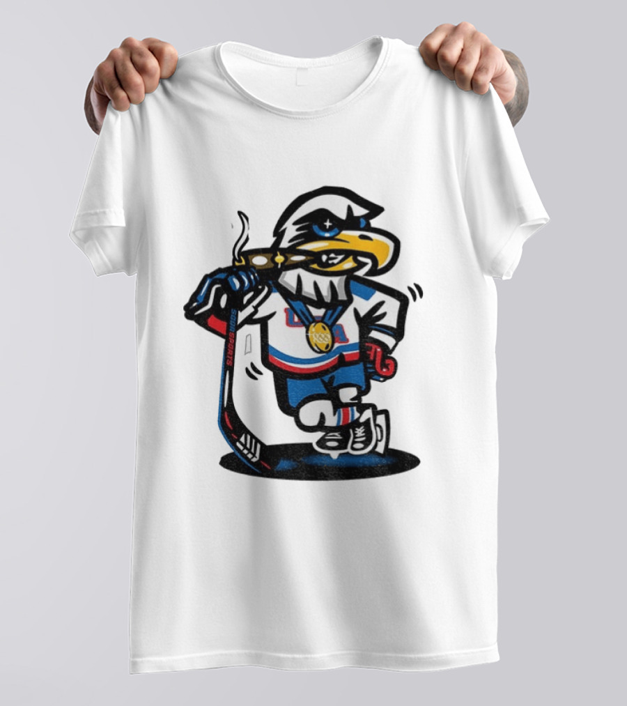 Eagle Die Cut USA Olympic Gold Medal Hockey 2026 Icon Sports T-Shirt