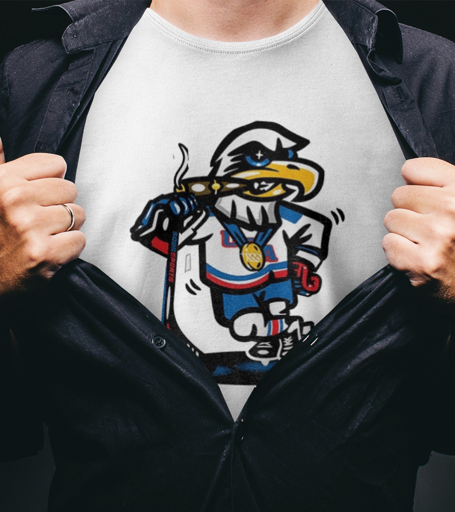 Eagle Die Cut USA Olympic Gold Medal Hockey 2026 Icon Sports T-Shirt