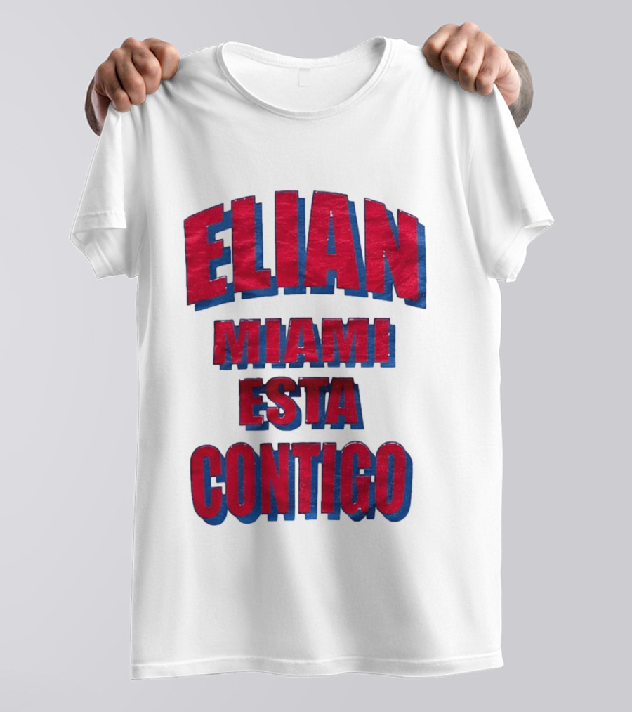 Elian Miami Esta Contigo Red Blue T-Shirt