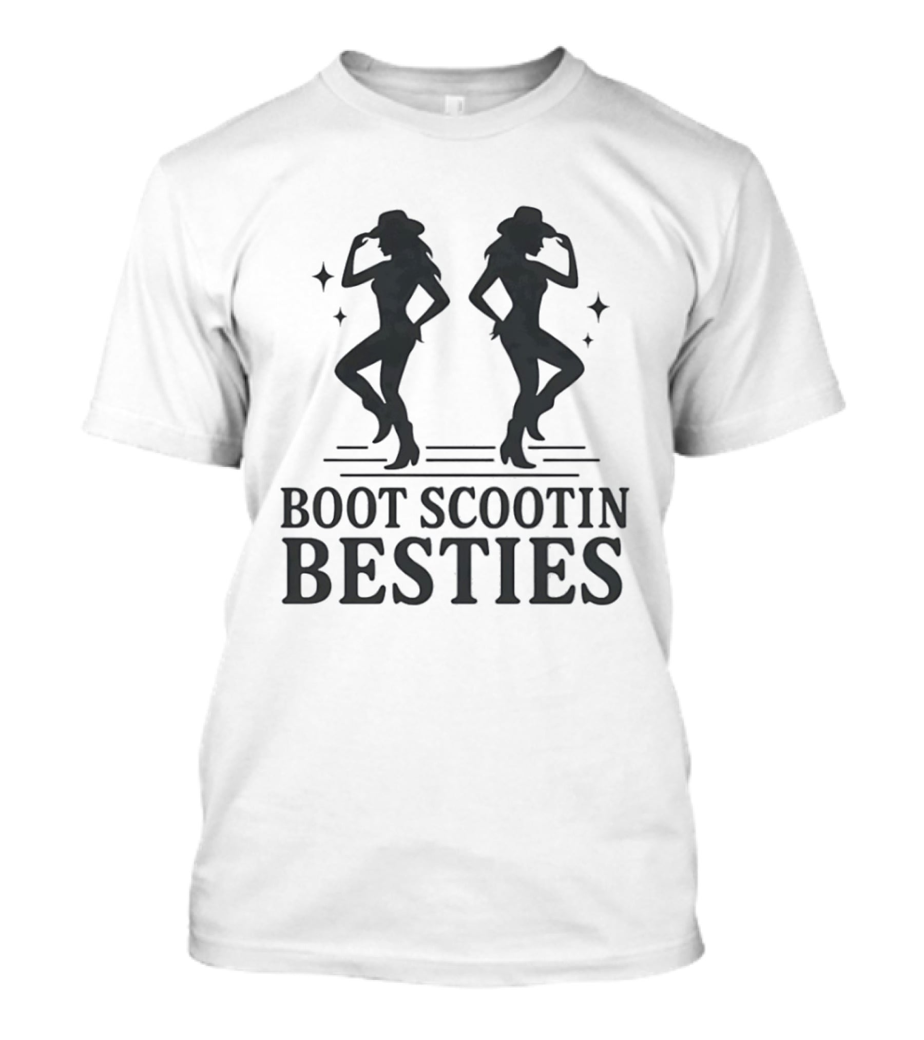 Boot Scootin Besties Western Cowgirl Dance Duo T-Shirt
