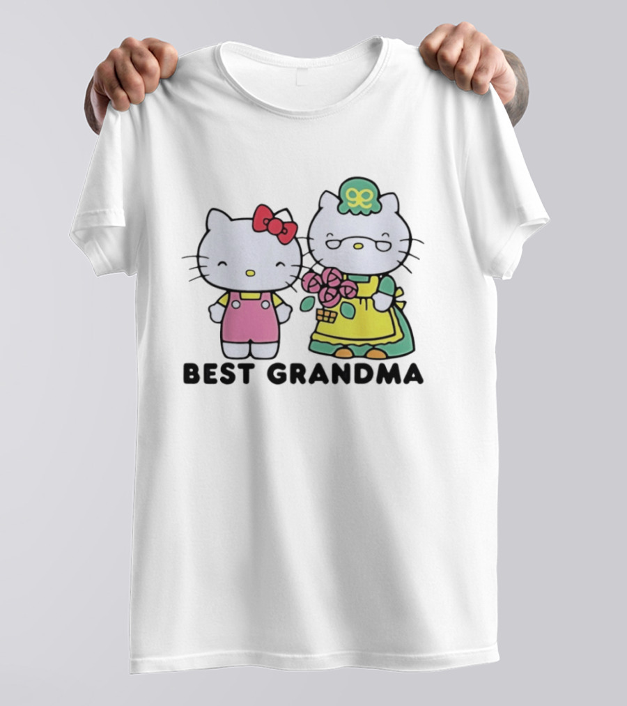 Hello Kitty Best Grandma With Flowers T-Shirt