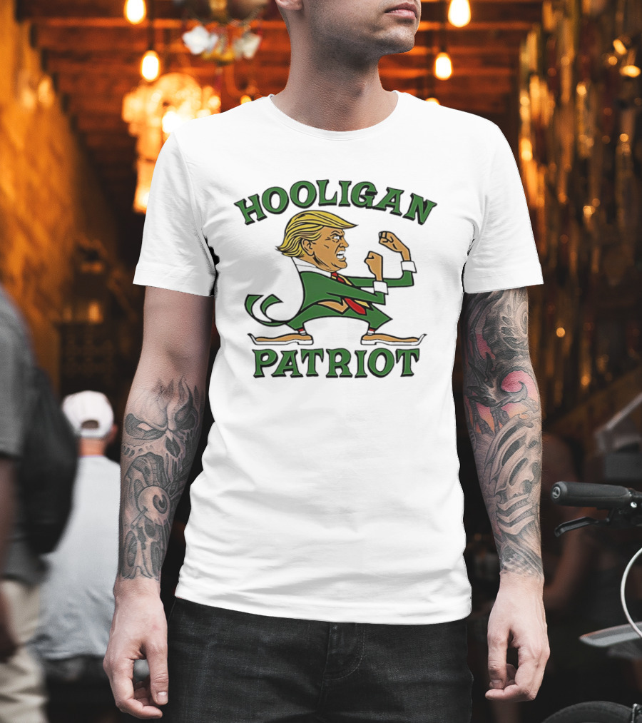 Hooligan Patriot Trump Cartoon St. Patrick's Day T-Shirt