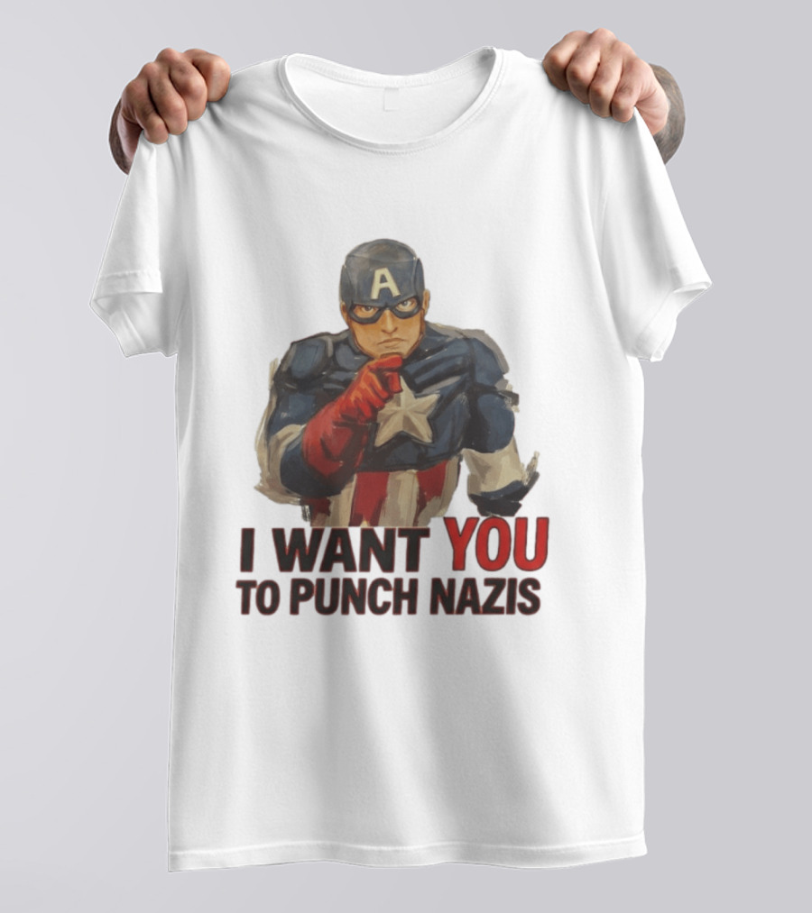 I Want You To Punch Nazis Captain America T-Shirt