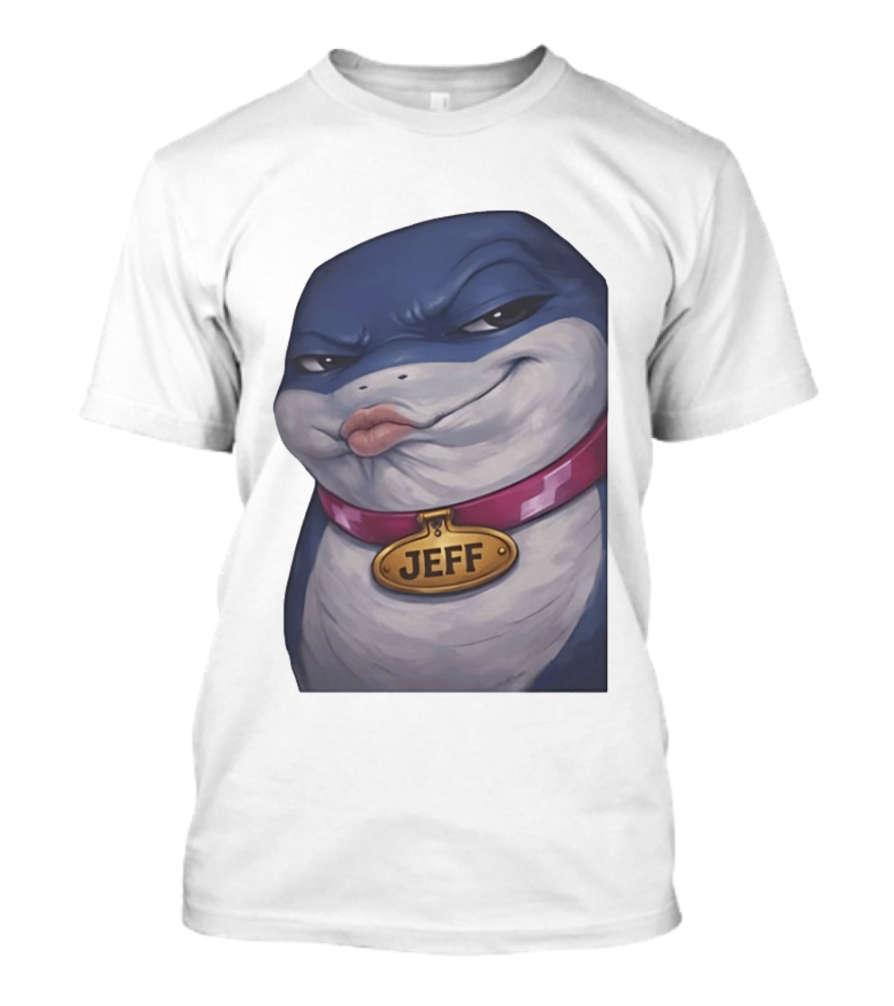 Jeff The Landshark Marvel Character With Dog Tag And Collar T-Shirt