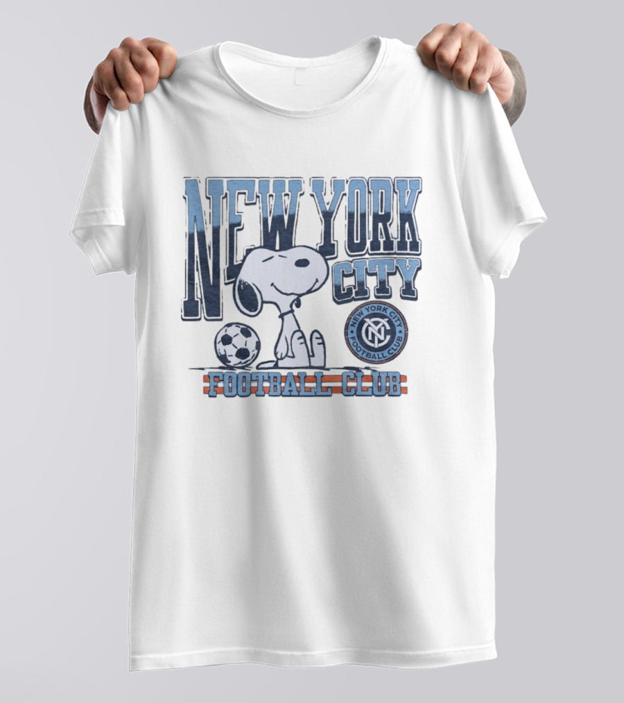 Peanuts Snoopy New York City Football Club Soccer Collaboration T-Shirt