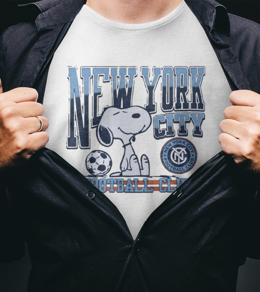 Peanuts Snoopy New York City Football Club Soccer Collaboration T-Shirt