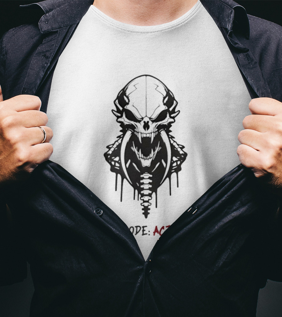 Probe Mode Activated Alien Skull Dripping Kree Artifact T-Shirt