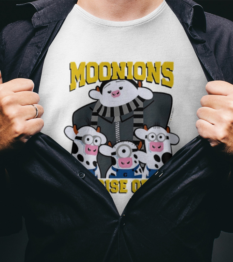 Moonions The Rise Of Moo Funny Cows With Overalls And Goggles T-Shirt