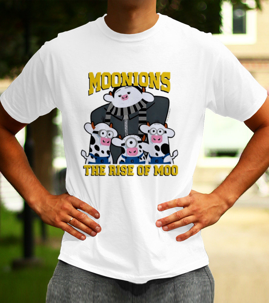 Moonions The Rise Of Moo Funny Cows With Overalls And Goggles T-Shirt