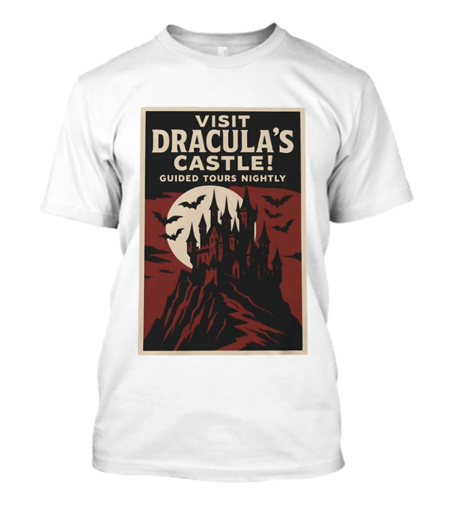 Visit Dracula's Castle Guided Tours Nightly Bats Moon Gothic Twilight T-Shirt