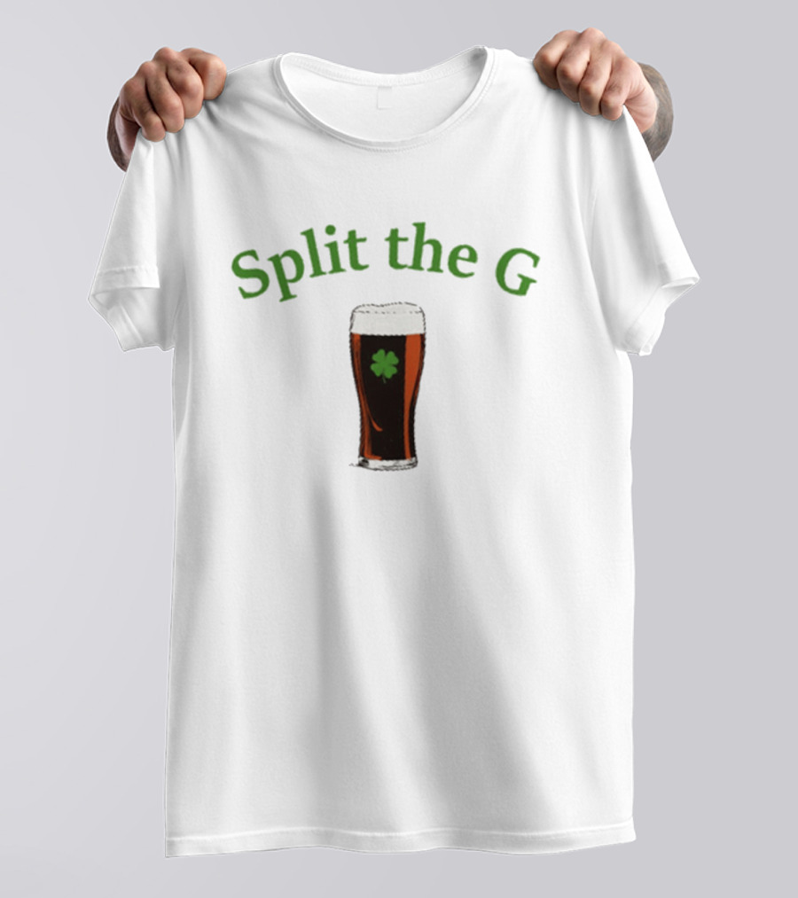 Split The G Saint Patrick's Day Beer With Shamrock T-Shirt