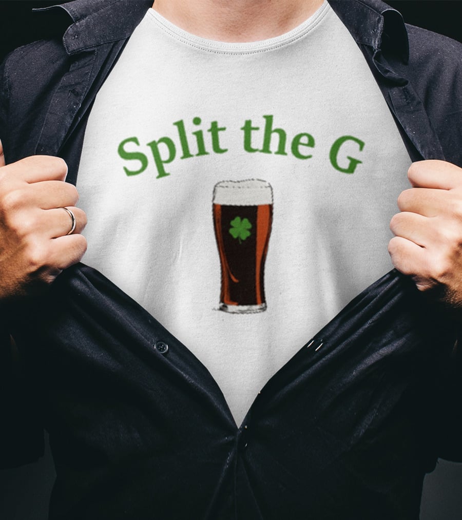 Split The G Saint Patrick's Day Beer With Shamrock T-Shirt