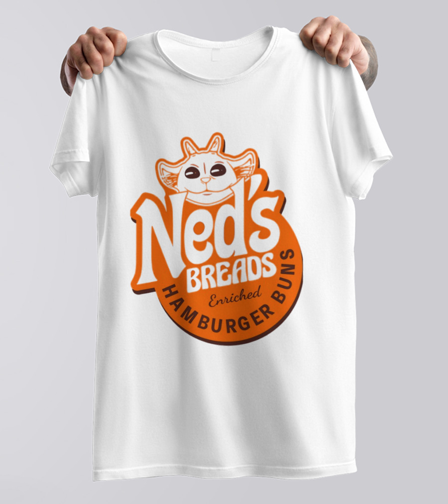 Ned's Breads Enriched Hamburger Buns Cat T-Shirt