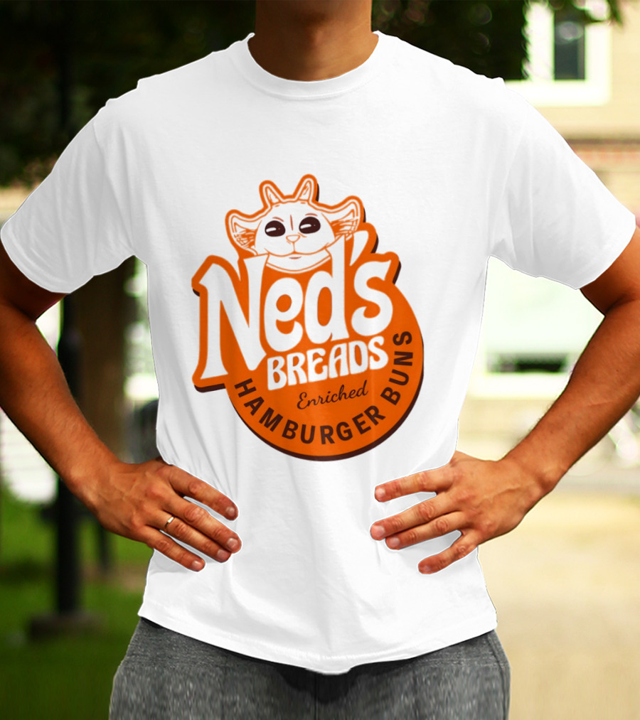 Ned's Breads Enriched Hamburger Buns Cat T-Shirt